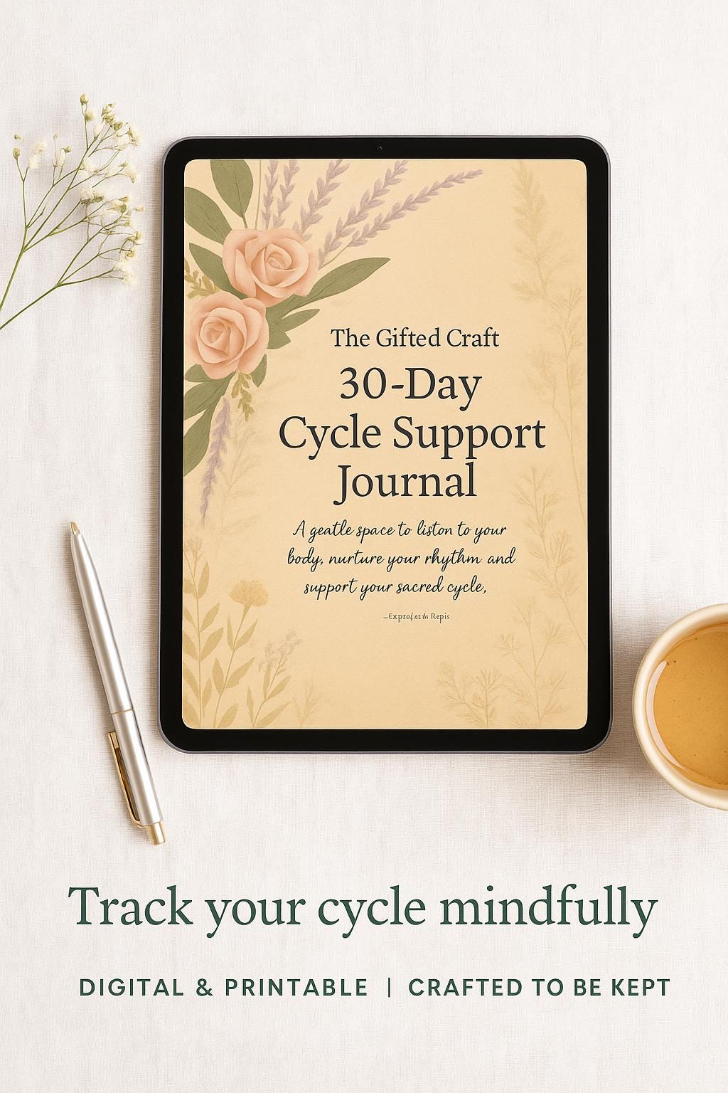 Cycle Support Journal | Printable & Fillable Menstrual Tracker | Holistic Fertility Wellness Planner | Canva Template Included