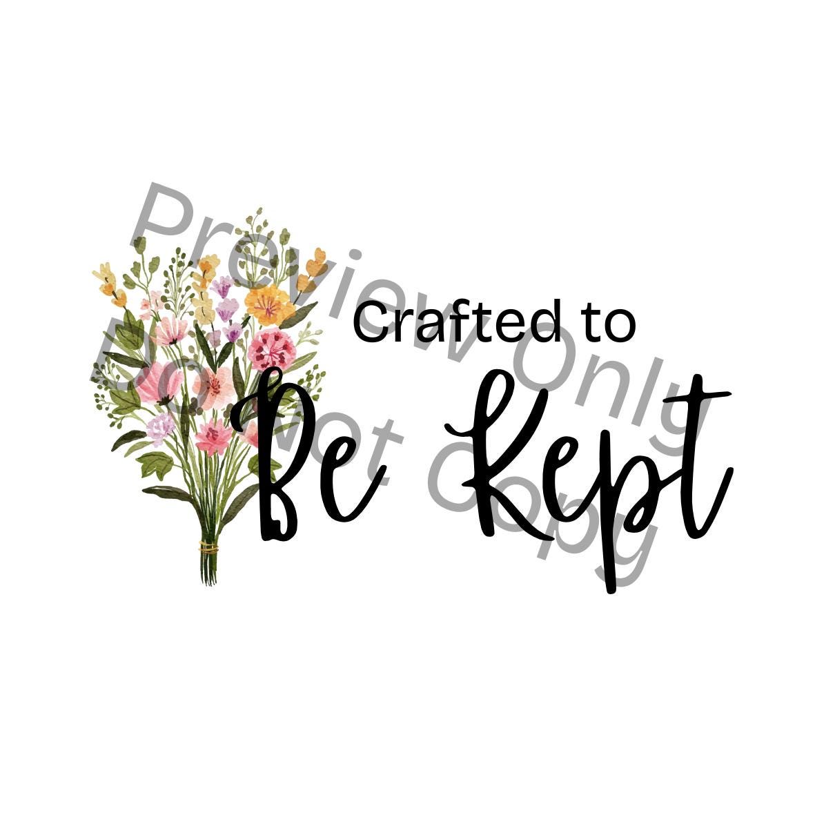 Crafted to Be Kept Floral PNG | Handmade Shop Branding Sticker for Packaging & Digital Use