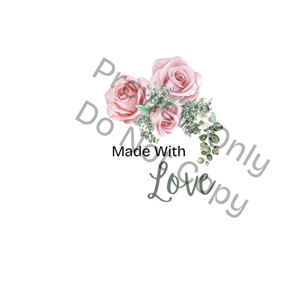 Made With Love Floral PNG | Handmade Shop Branding Sticker for Packaging & Digital Use