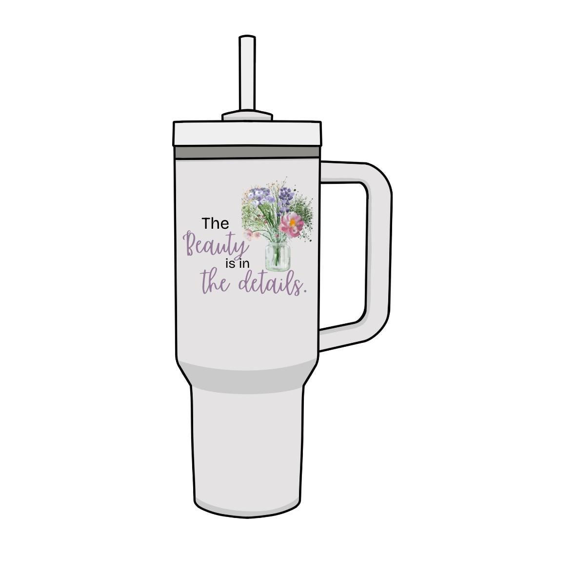 The Beauty is in the Details Floral PNG | Digital Sticker for Planners, Branding & Wall Art