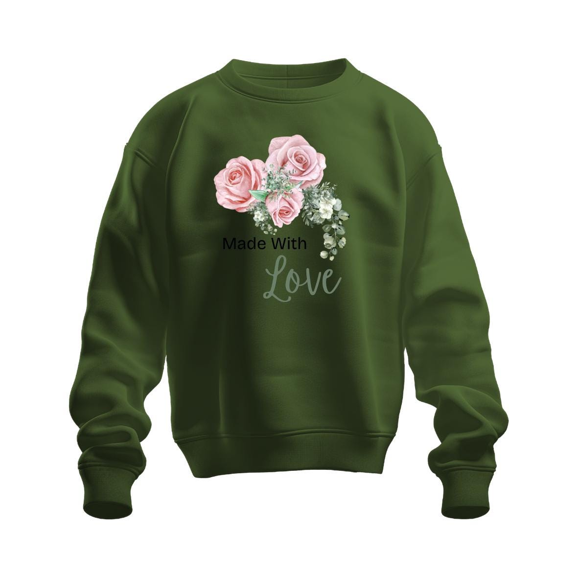 Made With Love Floral PNG | Handmade Shop Branding Sticker for Packaging & Digital Use