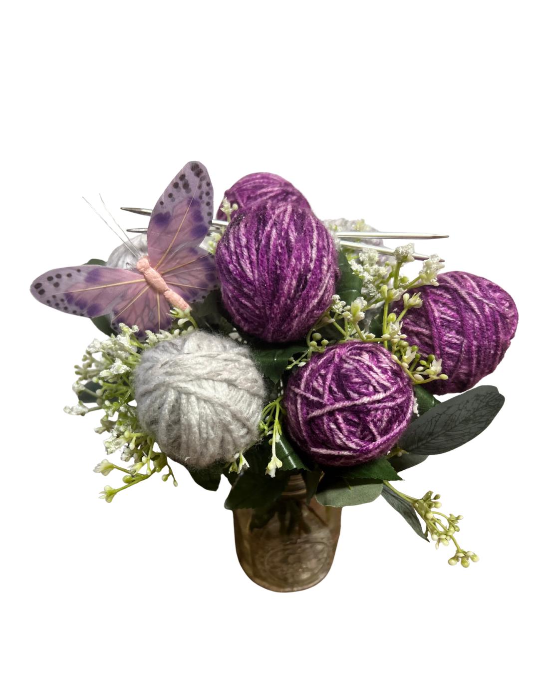 Floral Yarn Ball Keepsake Bouquet