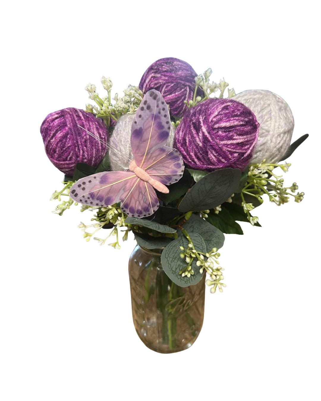 Floral Yarn Ball Keepsake Bouquet