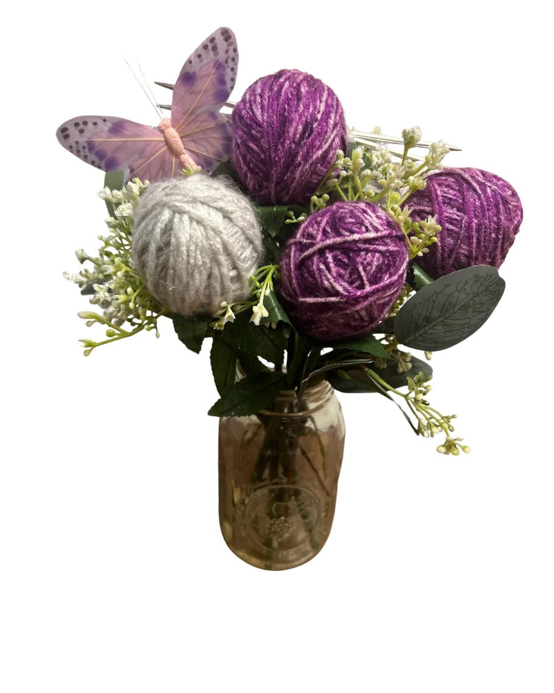 Floral Yarn Ball Keepsake Bouquet