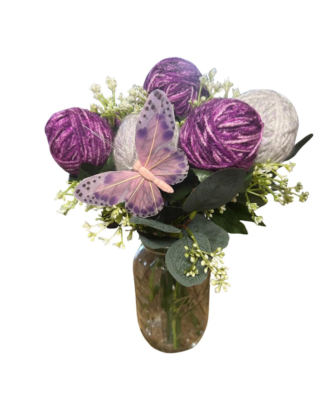 Floral Yarn Ball Keepsake Bouquet