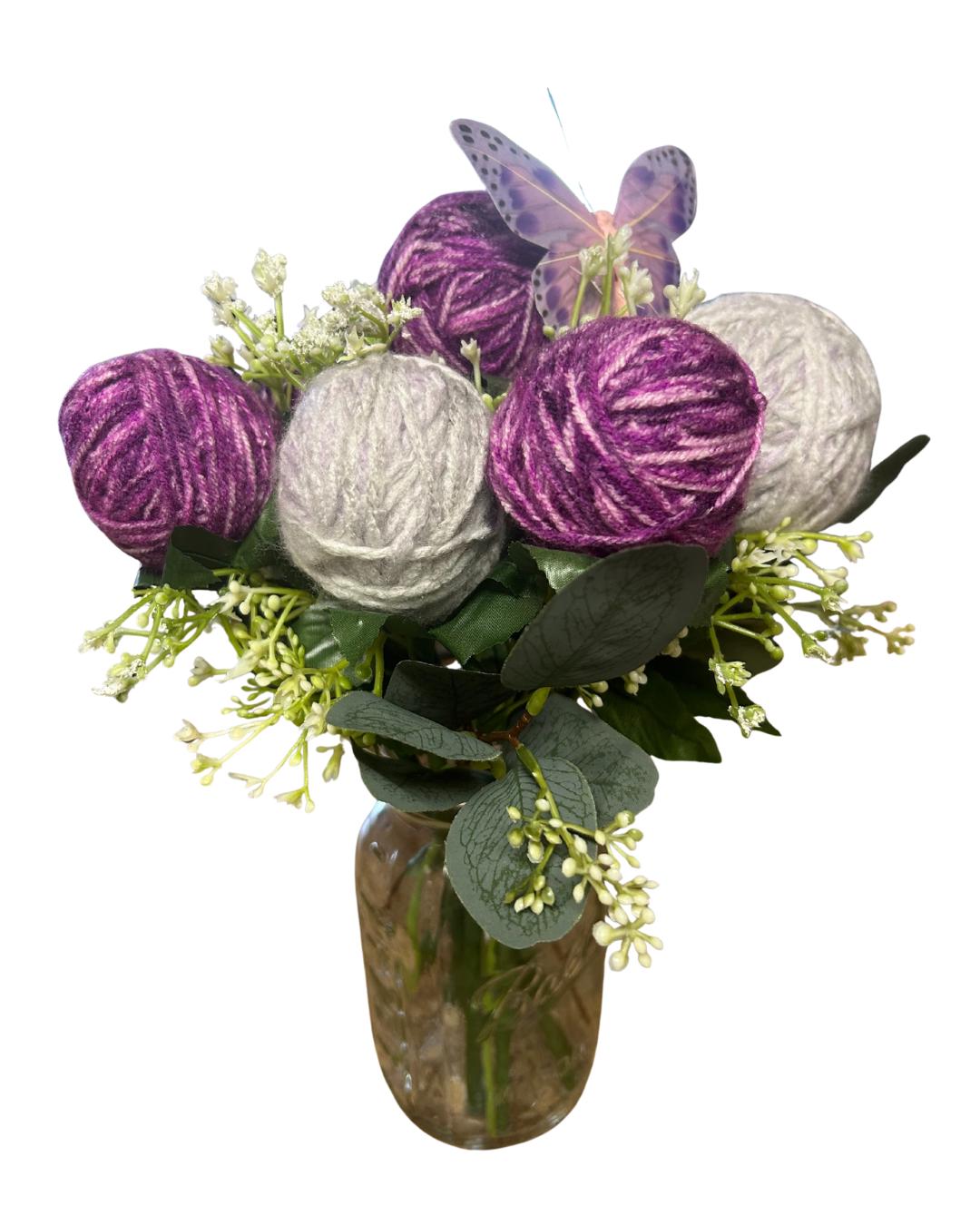 Floral Yarn Ball Keepsake Bouquet