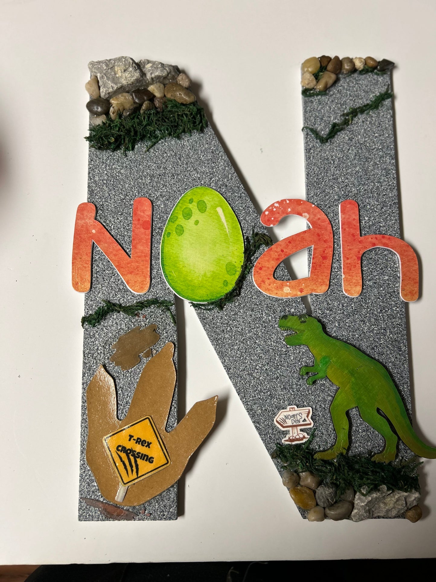 Personalized Dinosaur Nursery Wall Letter | Custom Name Decor for Kids Room | Handmade Gift for Baby Boys