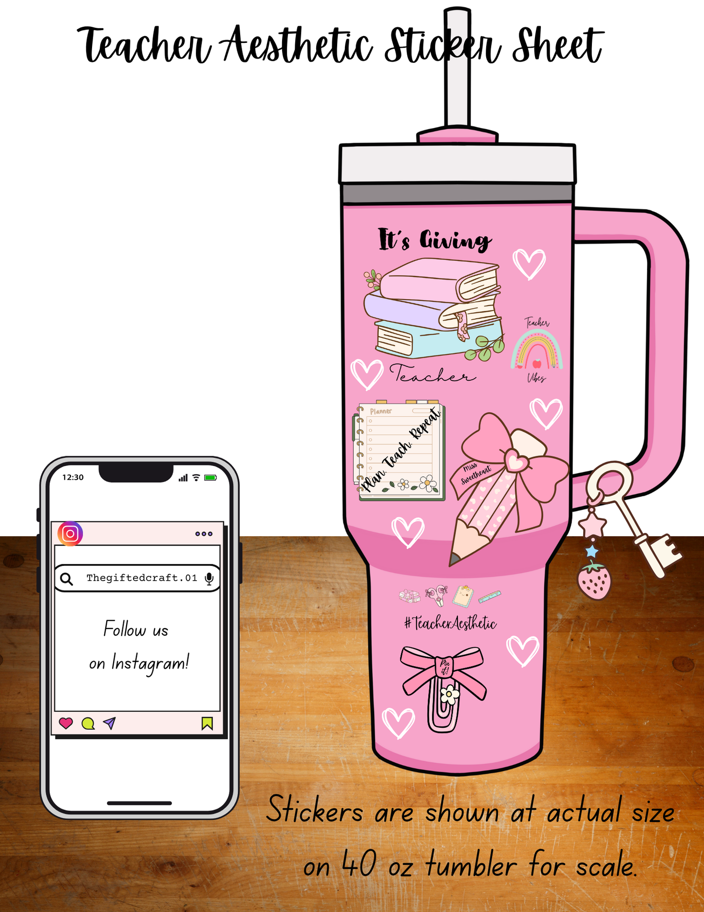 Teacher Aesthetic Stickers | Pastel Stickers | Trendy Teacher Stickers | Physical Product