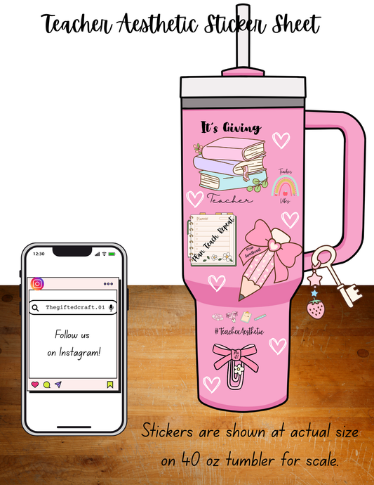 Teacher Aesthetic Stickers | Pastel Stickers | Trendy Teacher Stickers | Physical Product