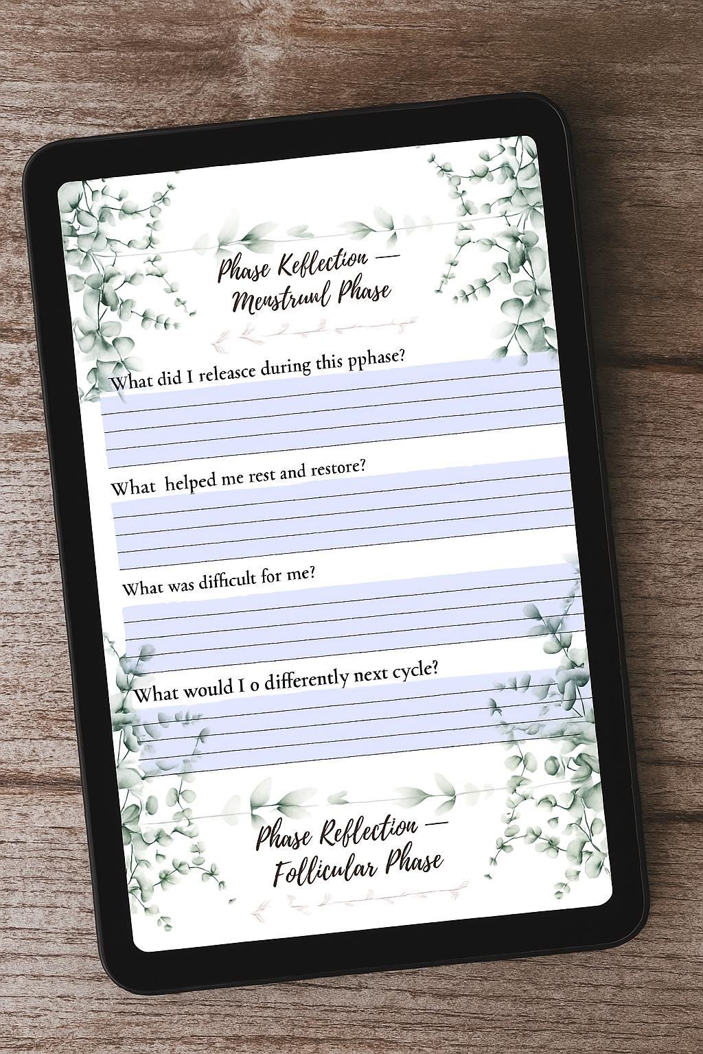 Cycle Support Journal | Printable & Fillable Menstrual Tracker | Holistic Fertility Wellness Planner | Canva Template Included