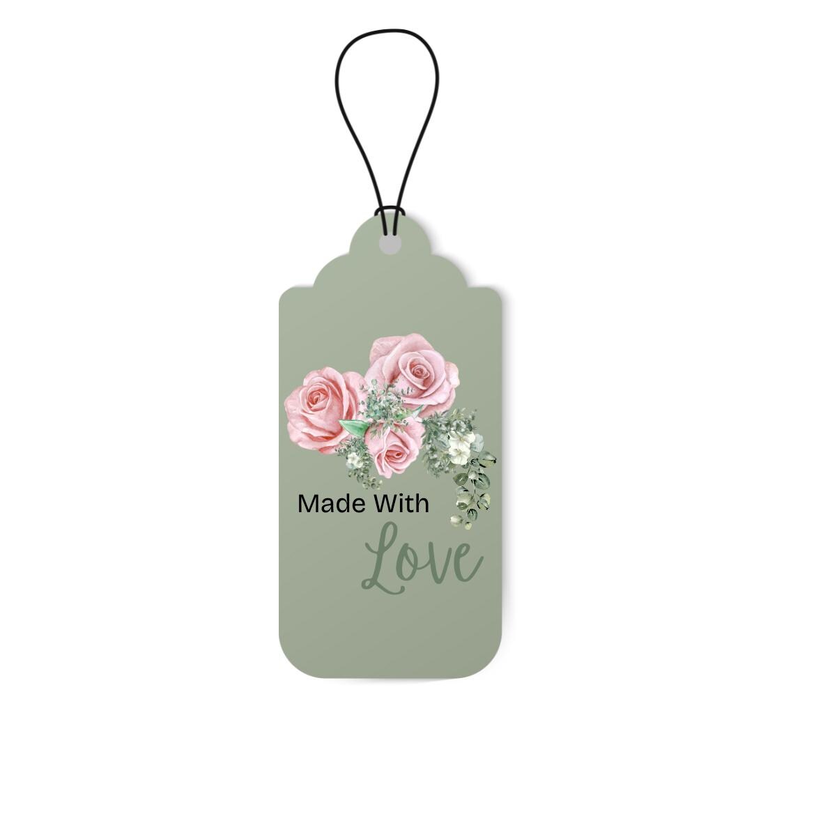 Made With Love Floral PNG | Handmade Shop Branding Sticker for Packaging & Digital Use