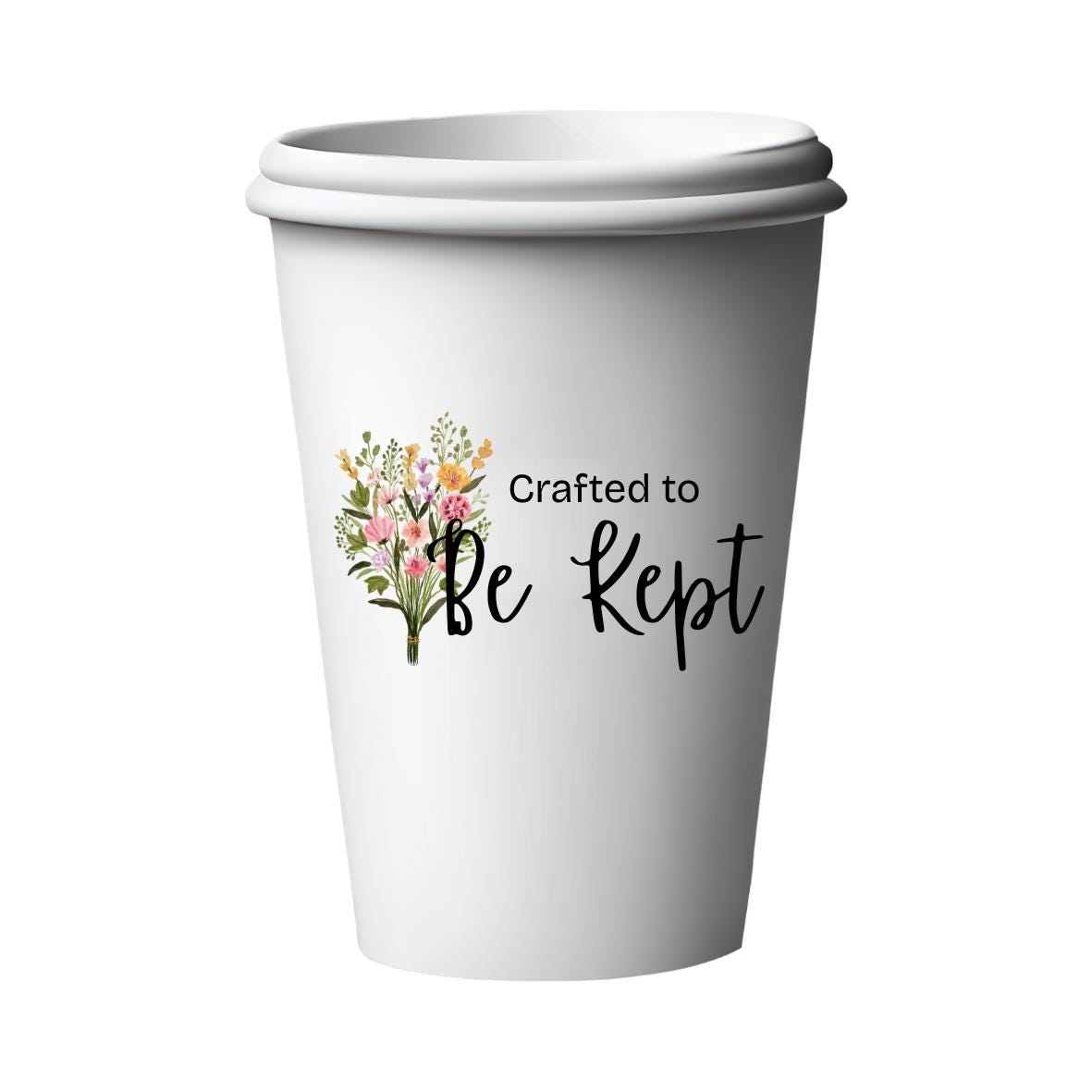 Crafted to Be Kept Floral PNG | Handmade Shop Branding Sticker for Packaging & Digital Use