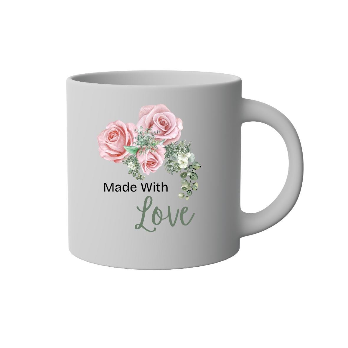 Made With Love Floral PNG | Handmade Shop Branding Sticker for Packaging & Digital Use
