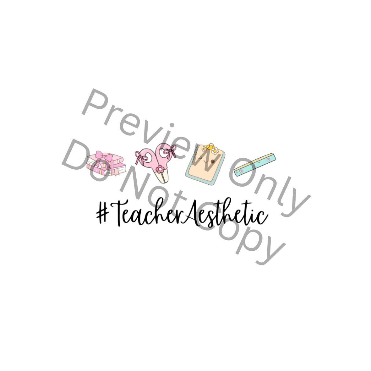 Teacher Aesthetic Digital PNG | Classroom Supplies PNG for Teachers, Planners & Digital Projects